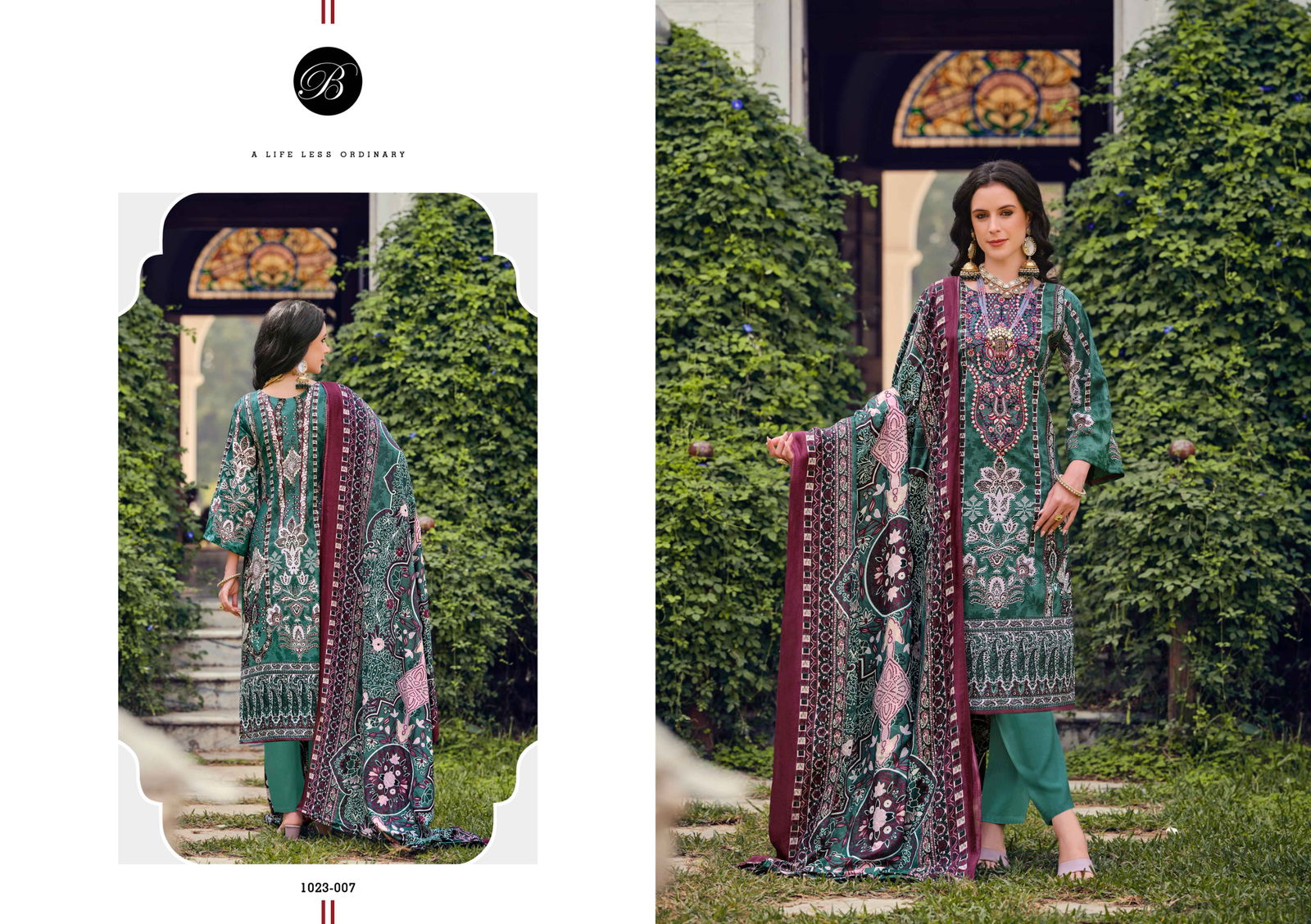 Riwayat vol 10 by Belliza Viscose Rayon Digital Printed Dress Material